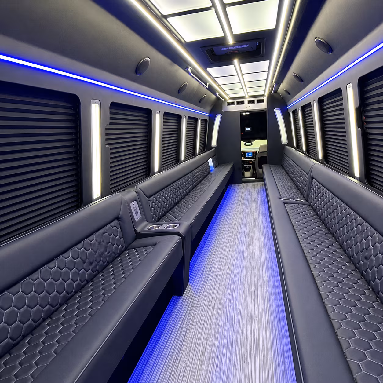 rochester hills party bus rental interior