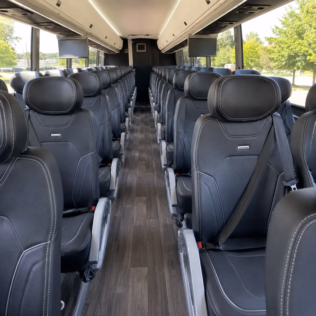 troy charter bus rental interior